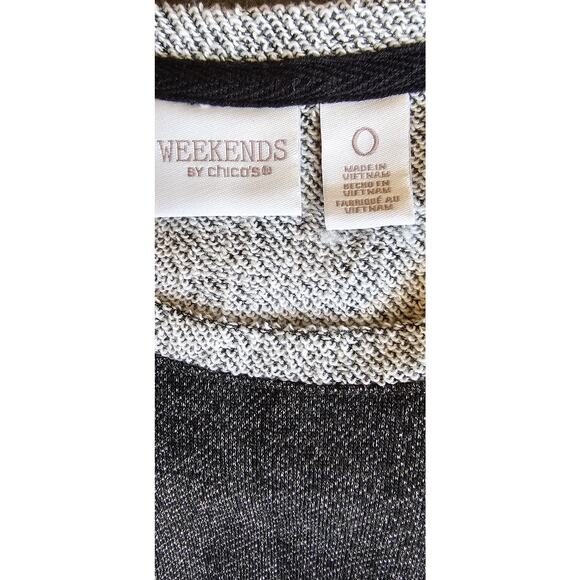 Weekends by Chico's French Terry Shimmer Asymmetrical-Hem Top Women Size 0 Small - Picture 6 of 6